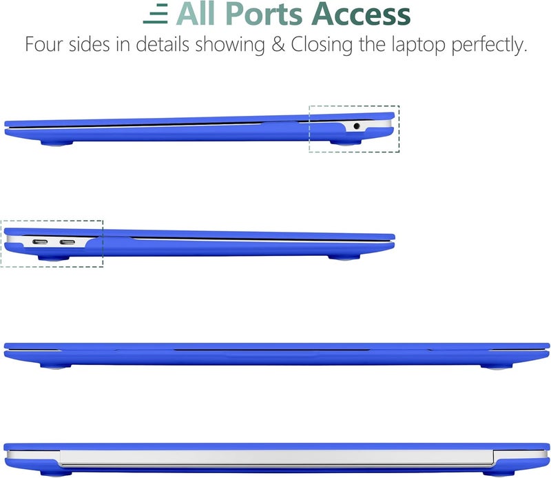 DONGKE Compatible with MacBook Air 13 inch Case 2021 2020 2019 2018 Release Model: M1 A2337 A2179 A1932, Matte Hard Case Cover for MacBook Air 13 inch with Retina Display Touch ID - Deep Blue - Image 5